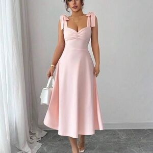 Elegant Pink Sleeveless Dress